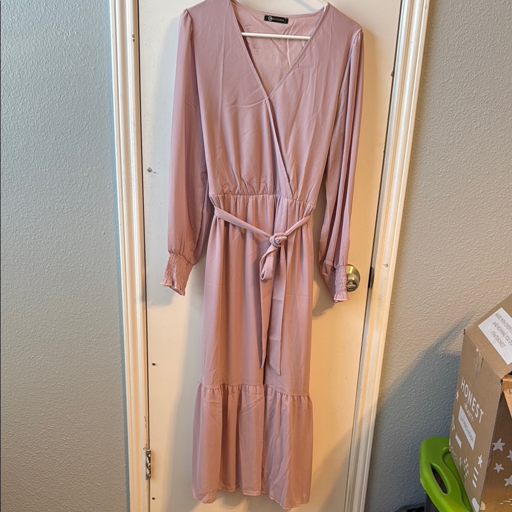Elegant Mauve Wrap Dress